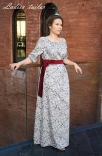 Платье в стиле кантри из хлопка c цветочным принтом.